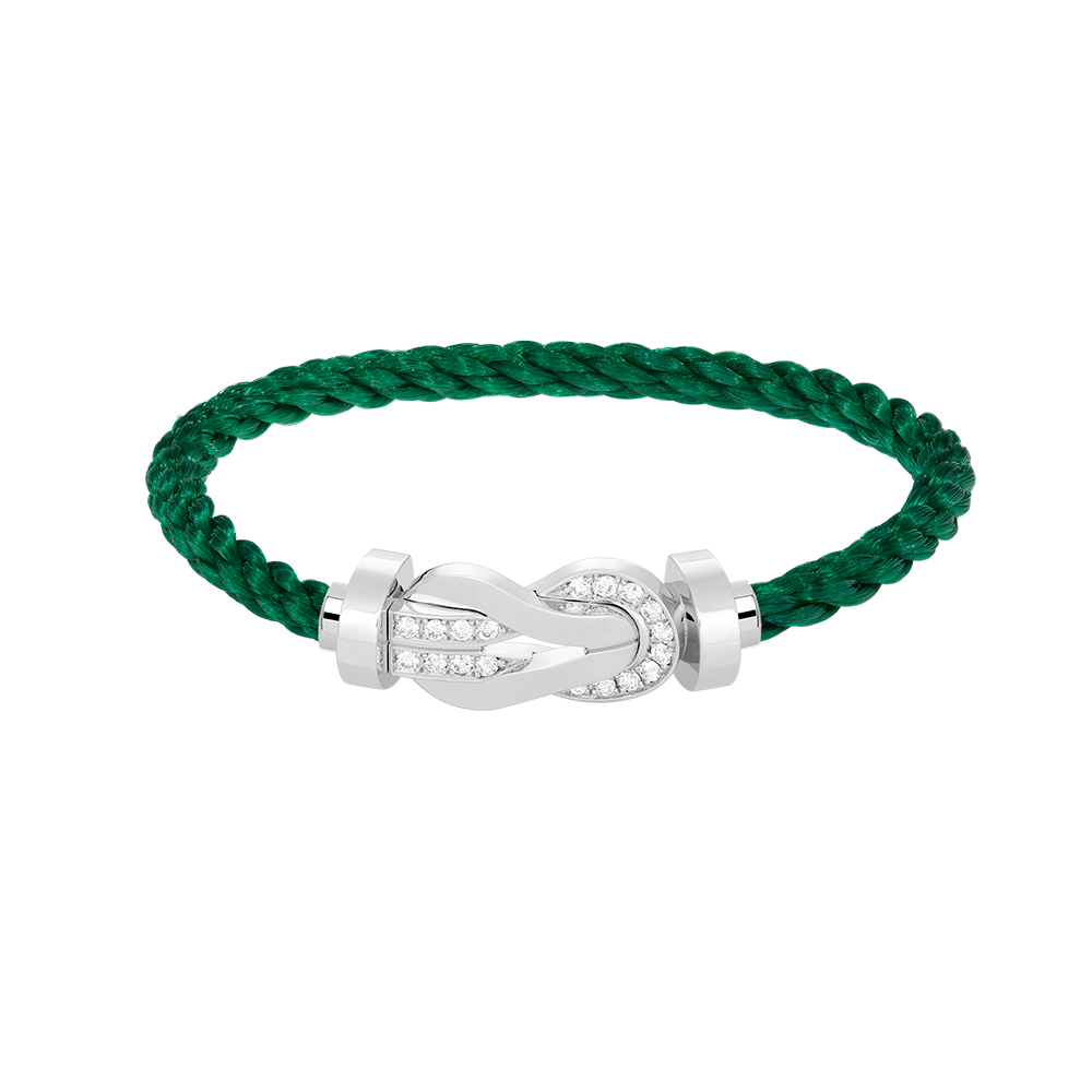 [Regal Gem]CHANCE LARGE 8 FIGURE BUCKLE HALF DIAMOND BRACELET SILVER