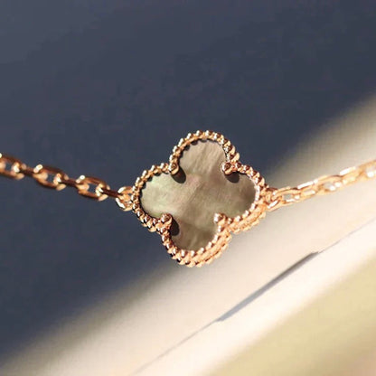 [Regal Gem]CLOVER 20 MOTIFS DARK MOP DIAMOND  NECKLACE