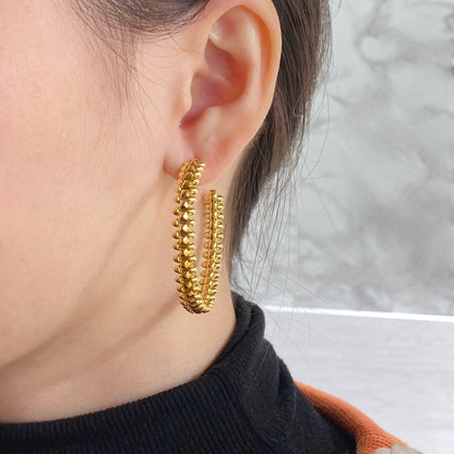[Regal Gem]CLASH LARGE HOOP EARRINGS