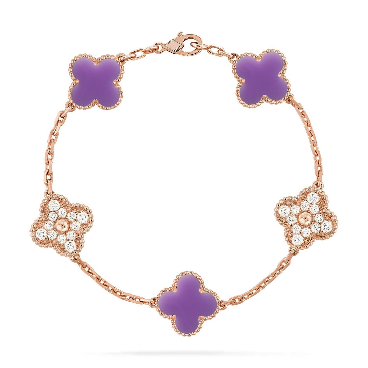 [Regal Gem]CLOVER 5 MOTIF LIGHT PURPLE BRACELET COLLECTION