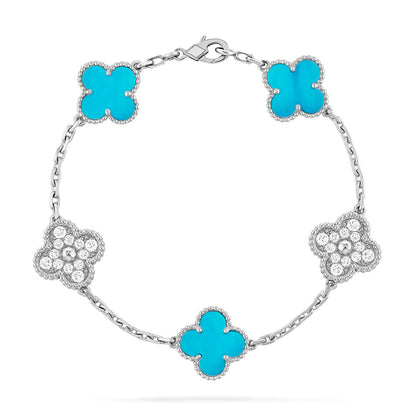 [Regal Gem] CLOVER 5 MOTIF TURQUOISE BRACELET COLLECTION