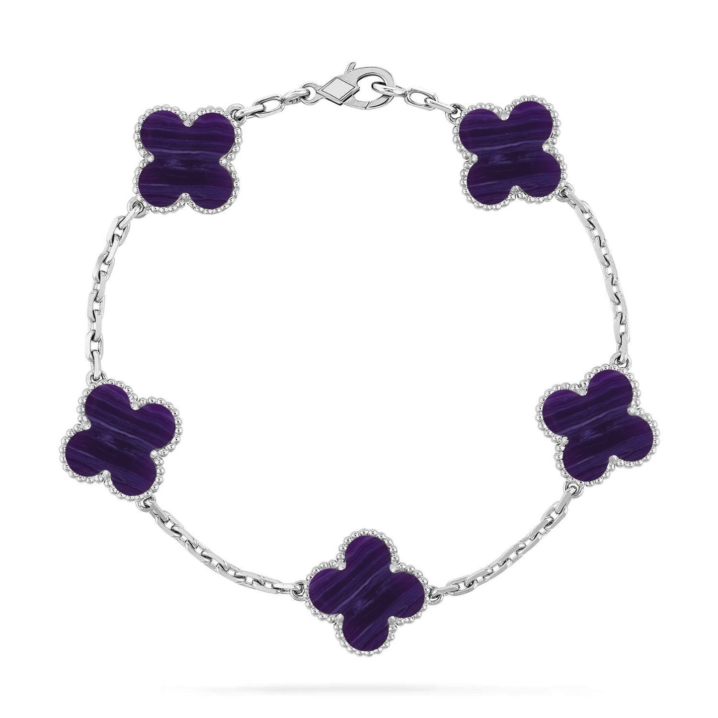 [Regal Gem]CLOVER 5 MOTIF PURPLE STRIPES BRACELET COLLECTION