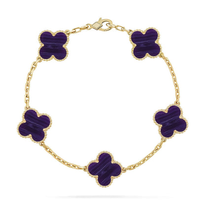 [Regal Gem]CLOVER 5 MOTIF PURPLE STRIPES BRACELET COLLECTION