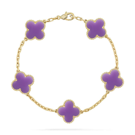 [Regal Gem]CLOVER 5 MOTIF LIGHT PURPLE BRACELET COLLECTION