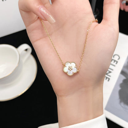 [Regal Gem]LUCKY  WHITE MOP  PLUM BLOSSOM NECKLACE