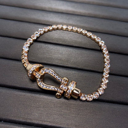 [Regal Gem]FORCE  LARGE HORSESHOE FULL DIAMOND TENNIS BRACELET
