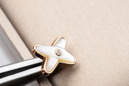 [Regal Gem]JEUX DE WHITE MOP Regal Gem GOLD DIAMOND EARRINGS