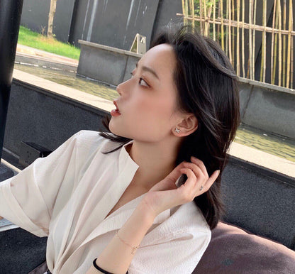 [Regal Gem]JEUX DE WHITE MOP Regal Gem GOLD DIAMOND EARRINGS