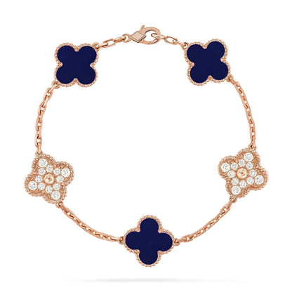 [Regal Gem]CLOVER 5 MOTIF LAPIS LAZULI BRACELET COLLECTION