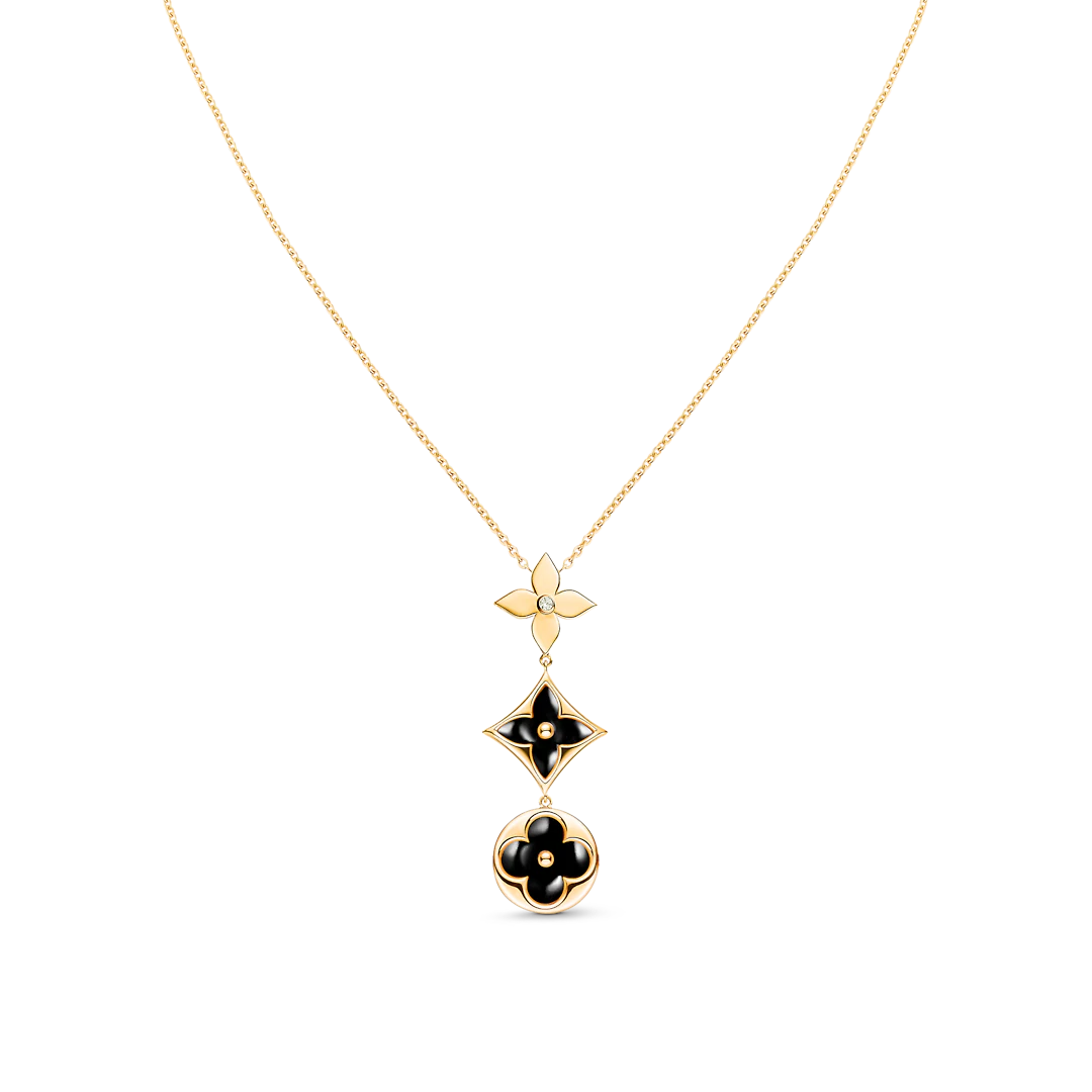 [Regal Gem]STAR AND SUN ONYX PINK GOLD NECKLACE