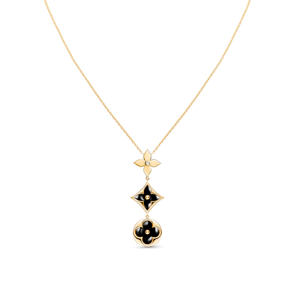 [Regal Gem]STAR AND SUN ONYX PINK GOLD NECKLACE