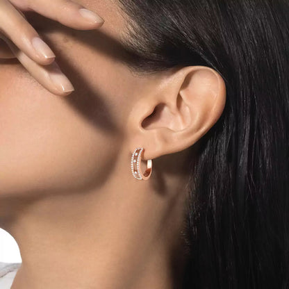 [Regal Gem]Diamond Pave_ Hoop Earrings Move