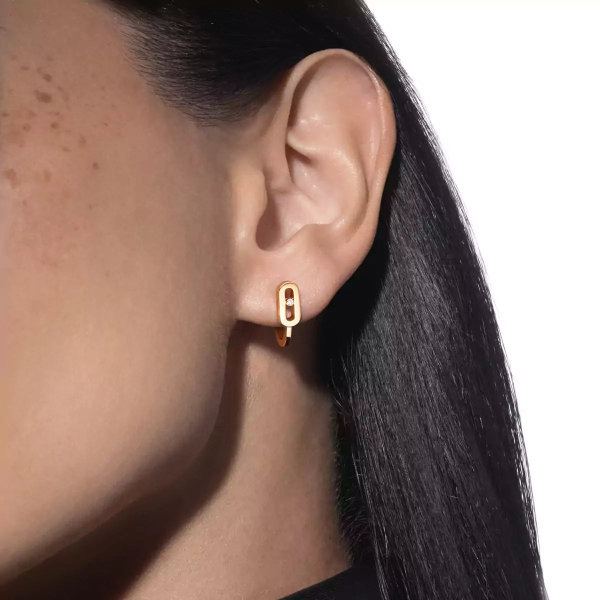 [Regal Gem]Diamond Mini Hoop Earrings Move Classique