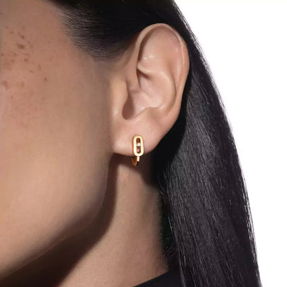 [Regal Gem]Diamond Mini Hoop Earrings Move Classique