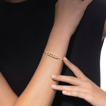 [Regal Gem]Move Pavé Diamond Bangle Bracelet M
