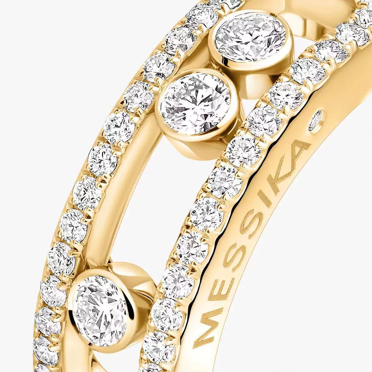 [Regal Gem] Move Gold Diamond Pave_ Ring