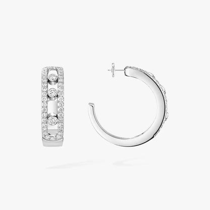 [Regal Gem]Diamond Pave_ Hoop Earrings Move