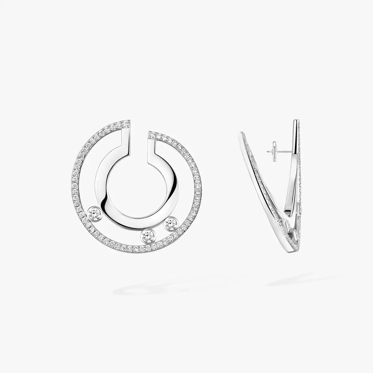 [Regal Gem]Move Romane Small Diamond Hoop Earrings