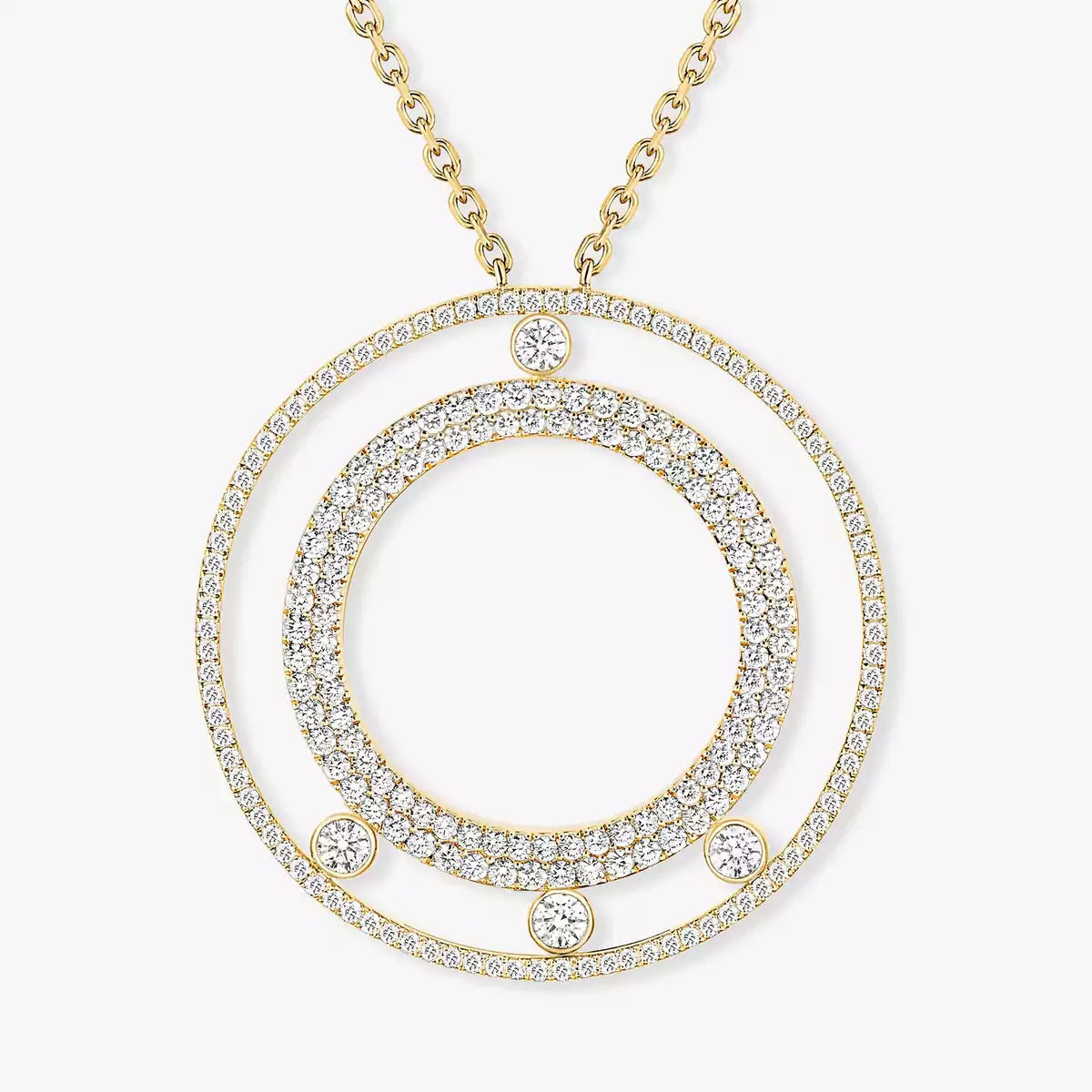[Regal Gem]Move Romane Long Pave_-Set Diamond Necklace