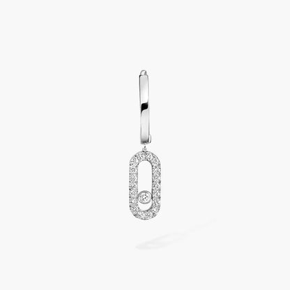 [Regal Gem]Move Uno Single Diamond Hoop Earring