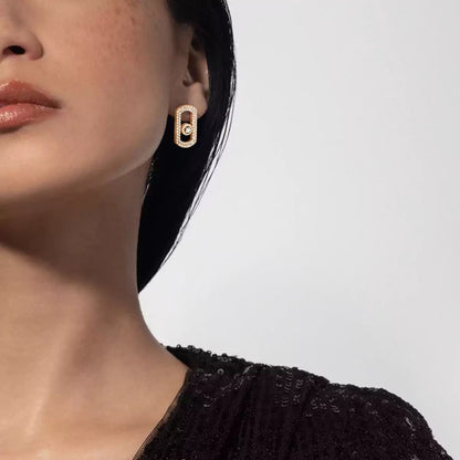 [Regal Gem]So Move Pave_-Set Diamond Earrings in Silver