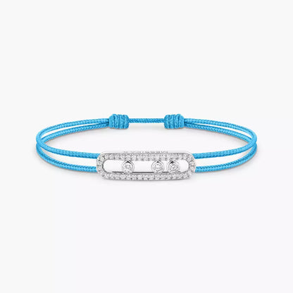 [Regal Gem]Messika Care(s) pink cord pavé bracelet