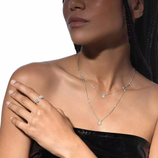 [Regal Gem]Diamond Necklace My Twin 2 Rows