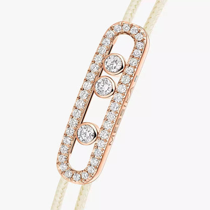 [Regal Gem]Messika Care(s) pink cord pavé bracelet