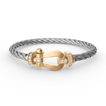 [Regal Gem]FORCE LARGE HORSESHOE HALF DIAMOND BRACELET GOLD