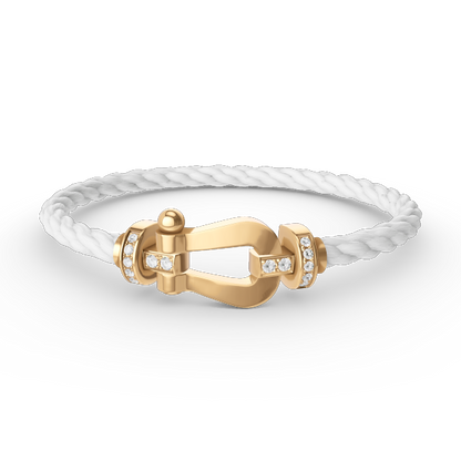 [Regal Gem]FORCE LARGE HORSESHOE HALF DIAMOND BRACELET GOLD