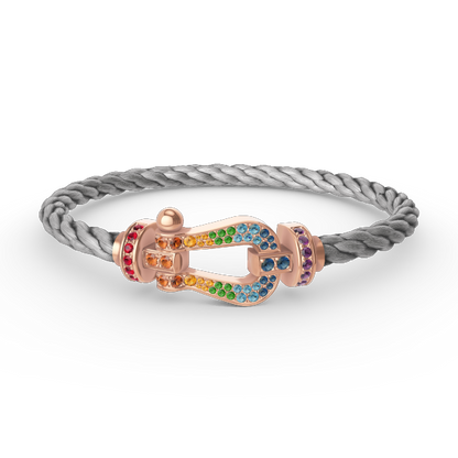 [Regal Gem]FORCE LARGE HORSESHOE  COLORED DIAMOND BRACELET Regal Gem GOLD