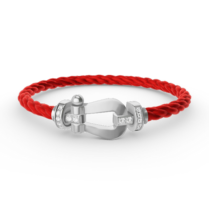 [Regal Gem]FORCE LARGE HORSESHOE HALF DIAMOND BRACELET SILVER